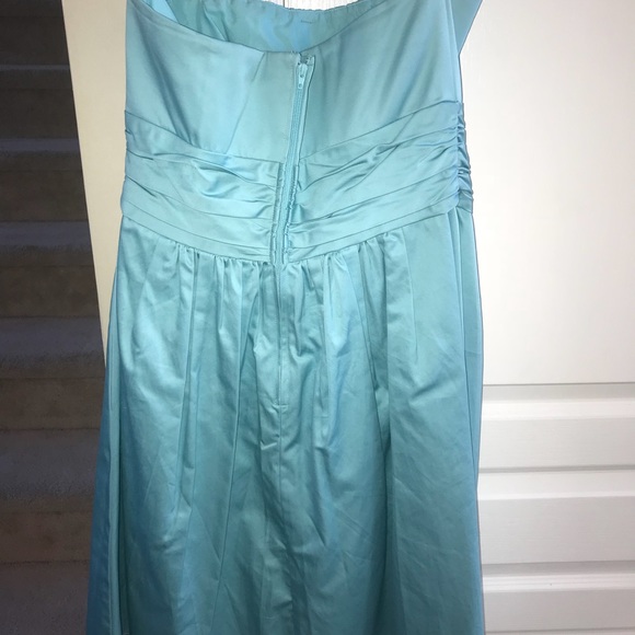 Tiffany blue David’s Bridal Strapless Dress. - Picture 5 of 5